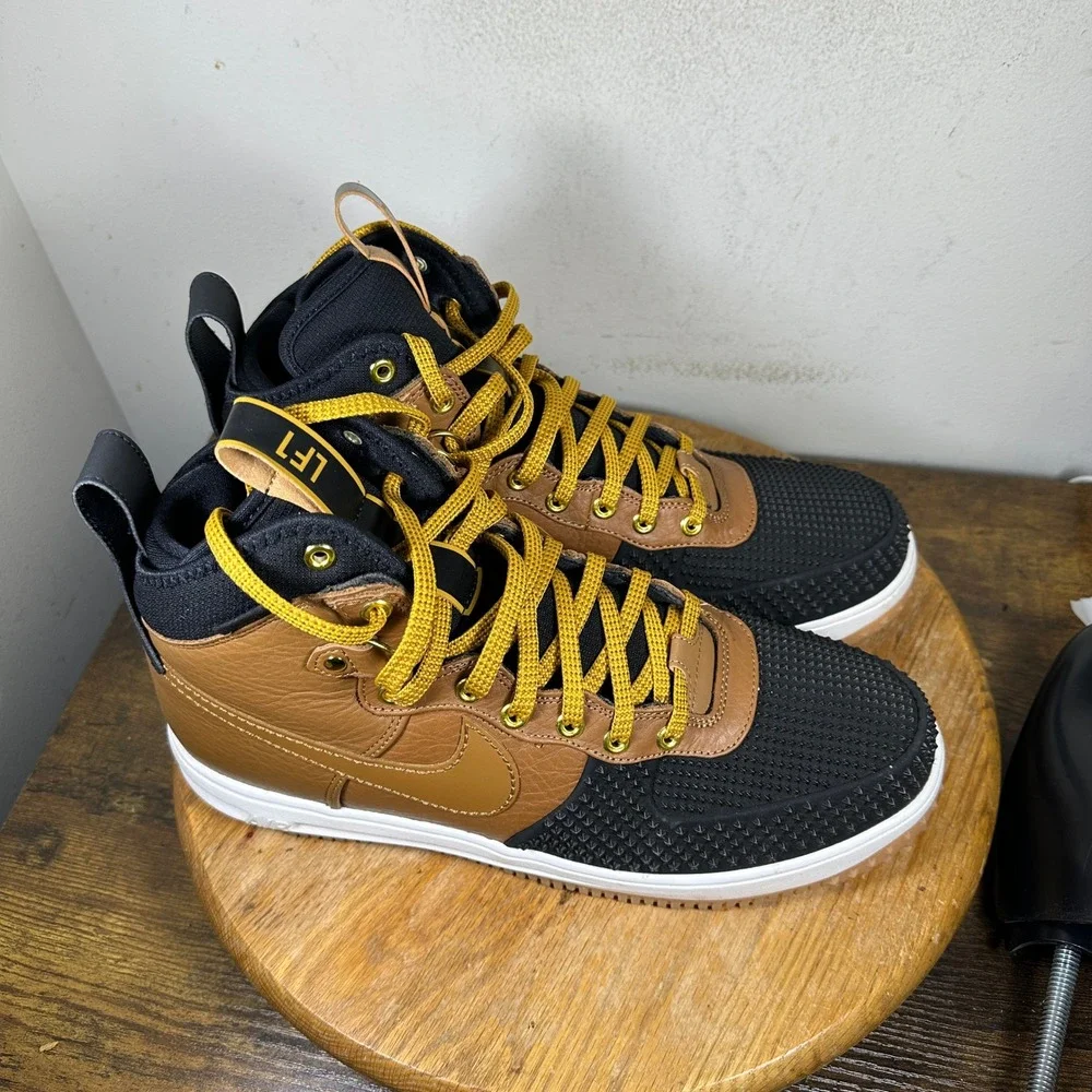 Nike Lunar Force 1 Duckboot Ale Brown Black Men 11.5 805899-202 High Top Sneaker